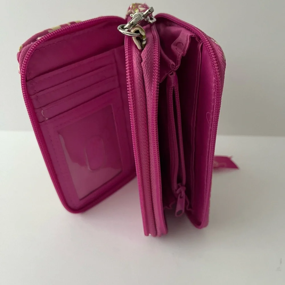 Vera Bradley wallet/wristlet Retired Julip Tulip, Pink Green Floral